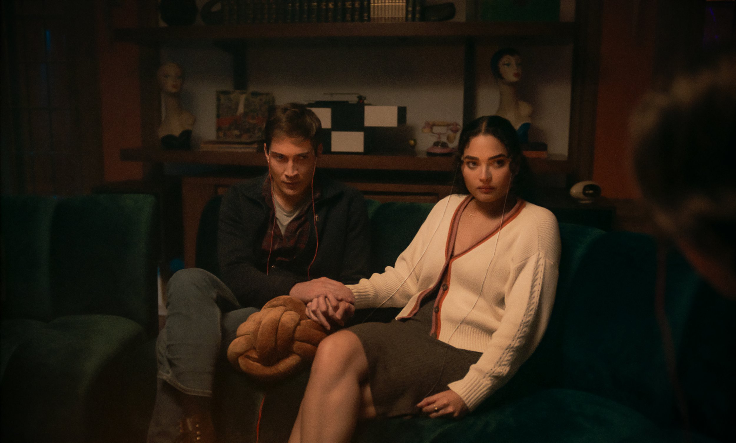 James Morosini as Cyrus and Brittany O'Grady as Shelby in It's What's Inside.