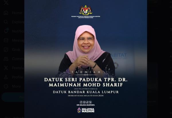 Maimunah Mohd Sharif is KL’s first female mayor effective tomorrow